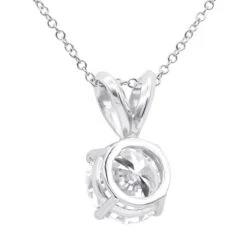 14K White Gold Floating 1/2-3 Carat Diamond Solitaire Pendant Ladies Necklace -Urban Jewels Shop floating 12 3 carat diamond solitaire pendant necklace in 14k white gold 000916 back white