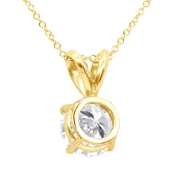 14K White Gold Floating 1/2-3 Carat Diamond Solitaire Pendant Ladies Necklace -Urban Jewels Shop floating 12 3 carat diamond solitaire pendant necklace in 14k white gold 000916 back yellow