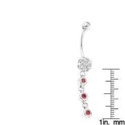 14K White Gold White & Pink Diamond Belly Button Flower Ring 0.75ct 9 14K White Gold White & Pink Diamond Belly Button Flower Ring 0.75ct -Urban Jewels Shop flower body jewelry white pink diamond belly button ring 066ct 14k rulerwh