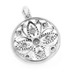Ladies Diamond Medallion Flower Pendant 0.12ct 10K White Gold 8 Ladies Diamond Medallion Flower Pendant 0.12ct 10K White Gold -Urban Jewels Shop flower jewelry ladies diamond medallion pendant 012ct 10k backwh