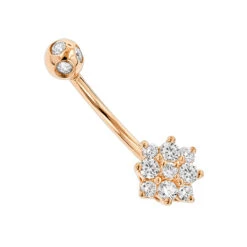 Flower Shaped 14K White Gold Diamond Navel Ring 0.55ct -Urban Jewels Shop flower shaped 14k gold diamond navel ring 055ct p 5873 ro