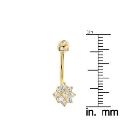 Flower Shaped 14K White Gold Diamond Navel Ring 0.55ct -Urban Jewels Shop flower shaped 14k gold diamond navel ring 055ct p 5873 rulerye