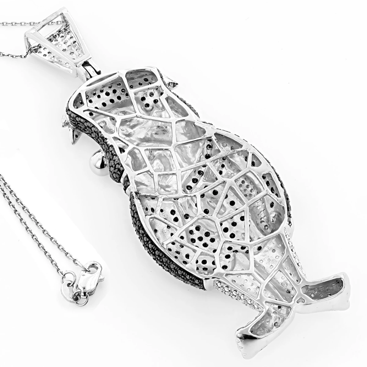 Fred Flintstones Diamond Pendant Sterling Silver Cartoon Character 2.25ct 2 Fred Flintstones Diamond Pendant Sterling Silver Cartoon Character 2.25ct - Image 2