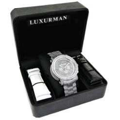Fully Iced Out Large Diamond Watch For Men By Luxurman Escalade 3.5ct -Urban Jewels Shop fully iced out large diamond watch for men by luxurman escalade 35ct box