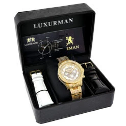 Fully Iced Out Men's Diamond Watch 3ct Yellow Gold Plt Luxurman Swiss Movmnt -Urban Jewels Shop fully iced out mens diamond watch 3ct yellow gold plt luxurman 4