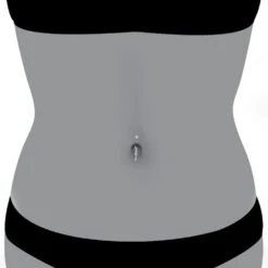 Gemstone Body Jewelry 14K White Gold Dangling Belly Button Ring 0.4ct Tanzanites -Urban Jewels Shop gemstone body jewelry 14k gold dangling belly button ring 04ct tanzanites 000966 body white