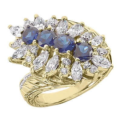 Ladies Diamond And Sapphire Ring 14K White Gold 1.90ctd 1.60cts 2 Ladies Diamond And Sapphire Ring 14K White Gold 1.90ctd 1.60cts - Image 2