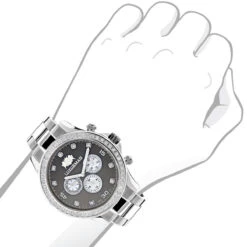 Genuine Diamond For Men: 2ct Luxurman Liberty Watch Swiss Quartz -Urban Jewels Shop genuine diamond watches for men 2ct luxurman liberty watch swiss quartz bod