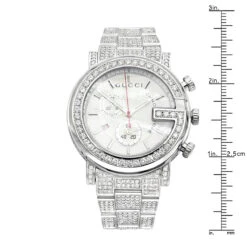 Genuine Men's Gucci G-Chrono Diamond Watch White Dial 12ct YA101339 -Urban Jewels Shop genuine mens gucci chrono diamond watch 10ct p 42850 ruler