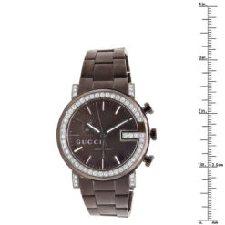 Genuine Men's Gucci Chrono Diamond Watch 101M Brown YA101341 5.5 Carats -Urban Jewels Shop genuine mens gucci chrono diamond watch 55ct p 42325 ruler