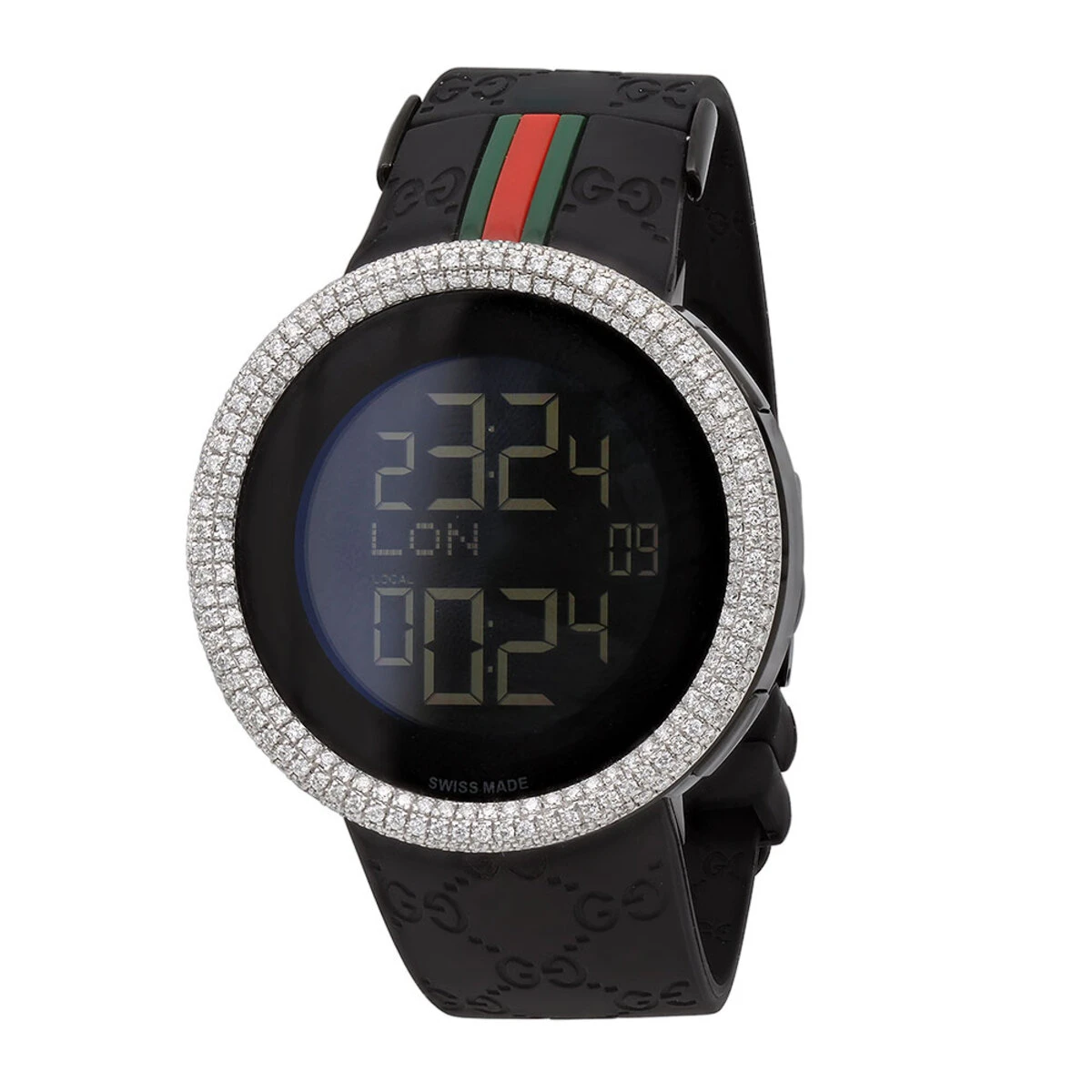 Men's 114 I-Gucci Genuine Diamond Watch 5.5ct YA114207 1 Men's 114 I-Gucci Genuine Diamond Watch 5.5ct YA114207