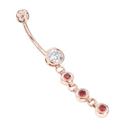 14K White Gold White Pink Diamond Belly Button Ring 0.86ct 7 14K White Gold White Pink Diamond Belly Button Ring 0.86ct -Urban Jewels Shop gold body jewelry white pink diamond belly button ring 14k 086ct ro