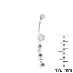 14K White Gold White Pink Diamond Belly Button Ring 0.86ct 9 14K White Gold White Pink Diamond Belly Button Ring 0.86ct -Urban Jewels Shop gold body jewelry white pink diamond belly button ring 14k 086ct rulerwh