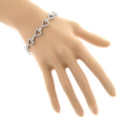 Gold Diamond Heart Bracelet 14K White Gold 3.26ct 10 Gold Diamond Heart Bracelet 14K White Gold 3.26ct -Urban Jewels Shop gold diamond heart bracelet 14k 326ct p 41381 bodwh