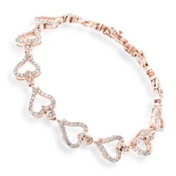 Gold Diamond Heart Bracelet 14K White Gold 3.26ct 9 Gold Diamond Heart Bracelet 14K White Gold 3.26ct -Urban Jewels Shop gold diamond heart bracelet 14k 326ct p 41381 ro