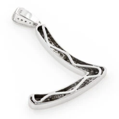 Gold Diamond Initial Pendant 2ct 10K White Gold Any Letter -Urban Jewels Shop gold diamond initial pendant 2ct 10k any letter backwh