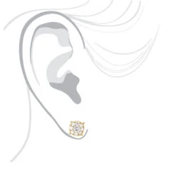 Gold Round Diamond Cluster Earrings 1.3ct 14K White Gold 7 Gold Round Diamond Cluster Earrings 1.3ct 14K White Gold -Urban Jewels Shop gold round diamond cluster earrings 13ctct 14k gold bodye