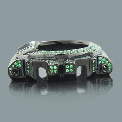 Casio Green G-Shock Bezel With Crystals In Black Steel 2 Casio Green G-Shock Bezel With Crystals In Black Steel - Image 2