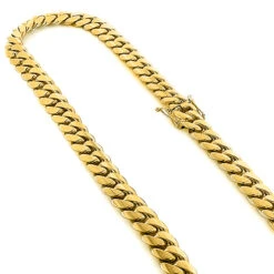 Half Kilo 14K Yellow Gold Miami Cuban Link Chain For Men 14mm 22-40in