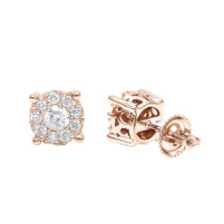 Halo 14K White Gold Cluster Diamond Earrings Studs For Men Or Women 3/4ct -Urban Jewels Shop halo 14k gold cluster diamond earrings studs for men or women 34ct ro