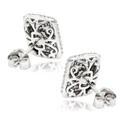 Halo 3 Carat Look Cluster Diamond Stud Earrings 1ct By Luxurman -Urban Jewels Shop halo 3 carat look cluster diamond stud earrings 1ct by luxurman backwh