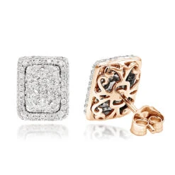 Halo 3 Carat Look Cluster Diamond Stud Earrings 1ct By Luxurman -Urban Jewels Shop halo 3 carat look cluster diamond stud earrings 1ct by luxurman ro