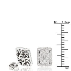 Halo 3 Carat Look Cluster Diamond Stud Earrings 1ct By Luxurman -Urban Jewels Shop halo 3 carat look cluster diamond stud earrings 1ct by luxurman rulerwh