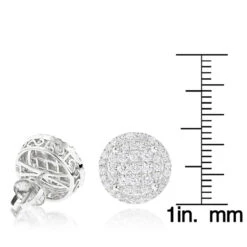 Halo Diamond Cluster Earrings Studs 1.61ct 14K White Gold -Urban Jewels Shop halo diamond cluster earrings 161ct 14k gold rulerwh