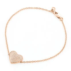 Women's 10K Yellow Gold Diamond Heart Bracelet 1/5ct -Urban Jewels Shop heart bracelets 10k gold diamond heart bracelet 15ct ro