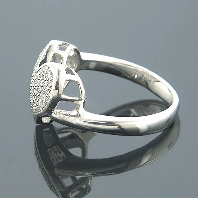 14K White Gold Diamond Heart Ring For Women 0.43ct 2 14K White Gold Diamond Heart Ring For Women 0.43ct - Image 2