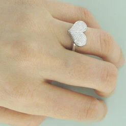 14K White Gold Diamond Heart Ring For Women 0.43ct 5 14K White Gold Diamond Heart Ring For Women 0.43ct -Urban Jewels Shop heart rings 14k gold designer diamond heart ring 043ct p 6510bod
