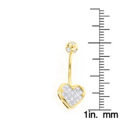 Heart Shaped 14K Yellow Gold Diamond Belly Button Ring 0.66ct -Urban Jewels Shop heart shaped 14k gold diamond belly button ring 066ct p 5865 rulerye
