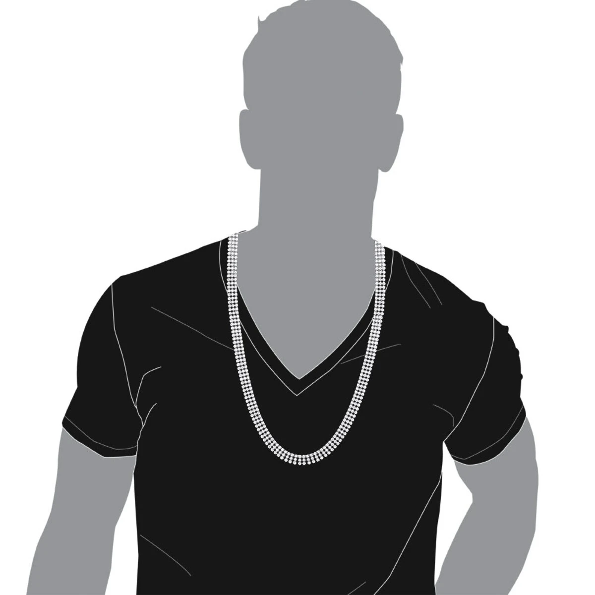 Hip Hop 3 Row Diamond Tennis Chain 14K White Gold Men's Necklace 30 Carats 7 Hip Hop 3 Row Diamond Tennis Chain 14K White Gold Men's Necklace 30 Carats - Image 7