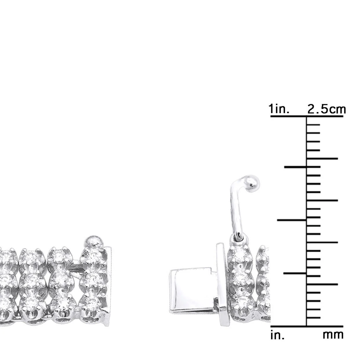 Hip Hop 3 Row Diamond Tennis Chain 14K White Gold Men's Necklace 30 Carats 8 Hip Hop 3 Row Diamond Tennis Chain 14K White Gold Men's Necklace 30 Carats - Image 8