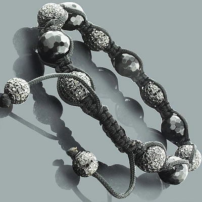 Hip Hop Black Diamond Disco Ball Bracelet 10ct 2 Hip Hop Black Diamond Disco Ball Bracelet 10ct - Image 2