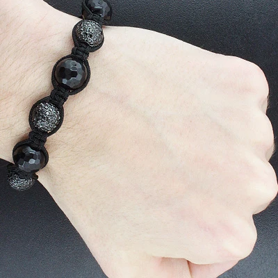 Hip Hop Black Diamond Disco Ball Bracelet 10ct 3 Hip Hop Black Diamond Disco Ball Bracelet 10ct - Image 3