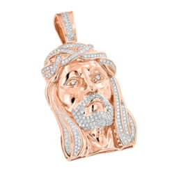 Real Hip Hop Large 14K White Gold Diamond Jesus Face Pendant 7ct -Urban Jewels Shop hip hop jewelry diamond jesus face pendant 355ct p 23047 ro
