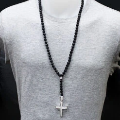 Hip Hop Disco Ball Diamond Cross Rosary Necklace 1.75ct -Urban Jewels Shop hip hop jewelry disco ball diamond cross rosary necklace 175ct p 45402bod