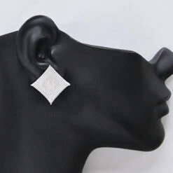 Hip Hop Large Diamond Stud Earrings 0.45ct Silver -Urban Jewels Shop hip hop jewelry large diamond stud earrings 045ct silver p 48004bod