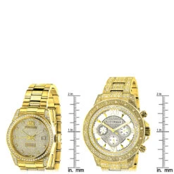 His And Hers Classic Luxurman Diamond Watch Set 2.75ct -Urban Jewels Shop his and hers watches classic luxurman diamond watch set 275ct ruler