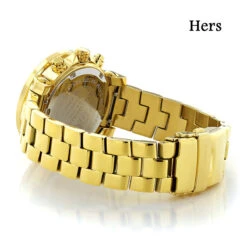 His And Hers Yellow Gold Plated Luxurman Diamond Watch Set 0.55ct 9 His And Hers Yellow Gold Plated Luxurman Diamond Watch Set 0.55ct -Urban Jewels Shop his and hers watches yellow gold plated luxurman diamond watch set 055ct 2 1