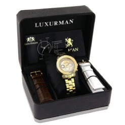His And Hers Yellow Gold Plated Luxurman Diamond Watch Set 0.55ct 12 His And Hers Yellow Gold Plated Luxurman Diamond Watch Set 0.55ct -Urban Jewels Shop his and hers watches yellow gold plated luxurman diamond watch set 055ct 4 1