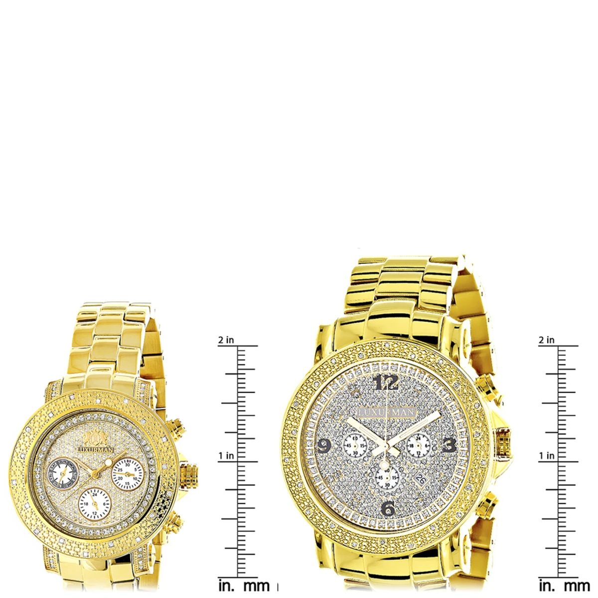 His And Hers Yellow Gold Plated Luxurman Diamond Watch Set 0.55ct 7 His And Hers Yellow Gold Plated Luxurman Diamond Watch Set 0.55ct - Image 7