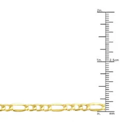 Hollow 10K Yellow Gold Figaro Chain For Men & Women 4.5mm Wide -Urban Jewels Shop hollow 10k gold figaro chain for men women 45mm wide rulerye