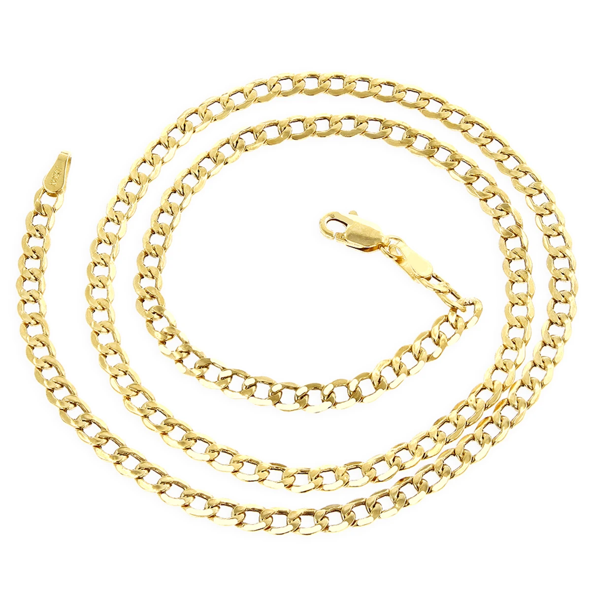 Hollow 14K Yellow Gold Curb Chain For Men & Women 5.5mm Wide 2 Hollow 14K Yellow Gold Curb Chain For Men & Women 5.5mm Wide - Image 2
