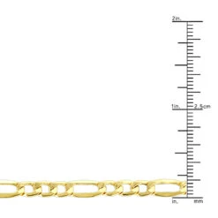 Hollow 14K Yellow Gold Figaro Chain For Men & Women 5.5mm Wide -Urban Jewels Shop hollow 14k gold figaro chain for men women 55mm wide rulerye
