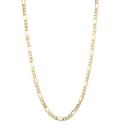 Hollow 14K Yellow Gold Figaro Chain For Men & Women 6.5mm Wide -Urban Jewels Shop hollow 14k gold figaro chain for men women 65mm wide boxye
