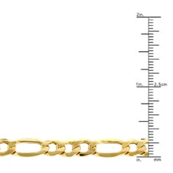 Hollow 14K Yellow Gold Figaro Chain For Men & Women 6.5mm Wide -Urban Jewels Shop hollow 14k gold figaro chain for men women 65mm wide rulerye