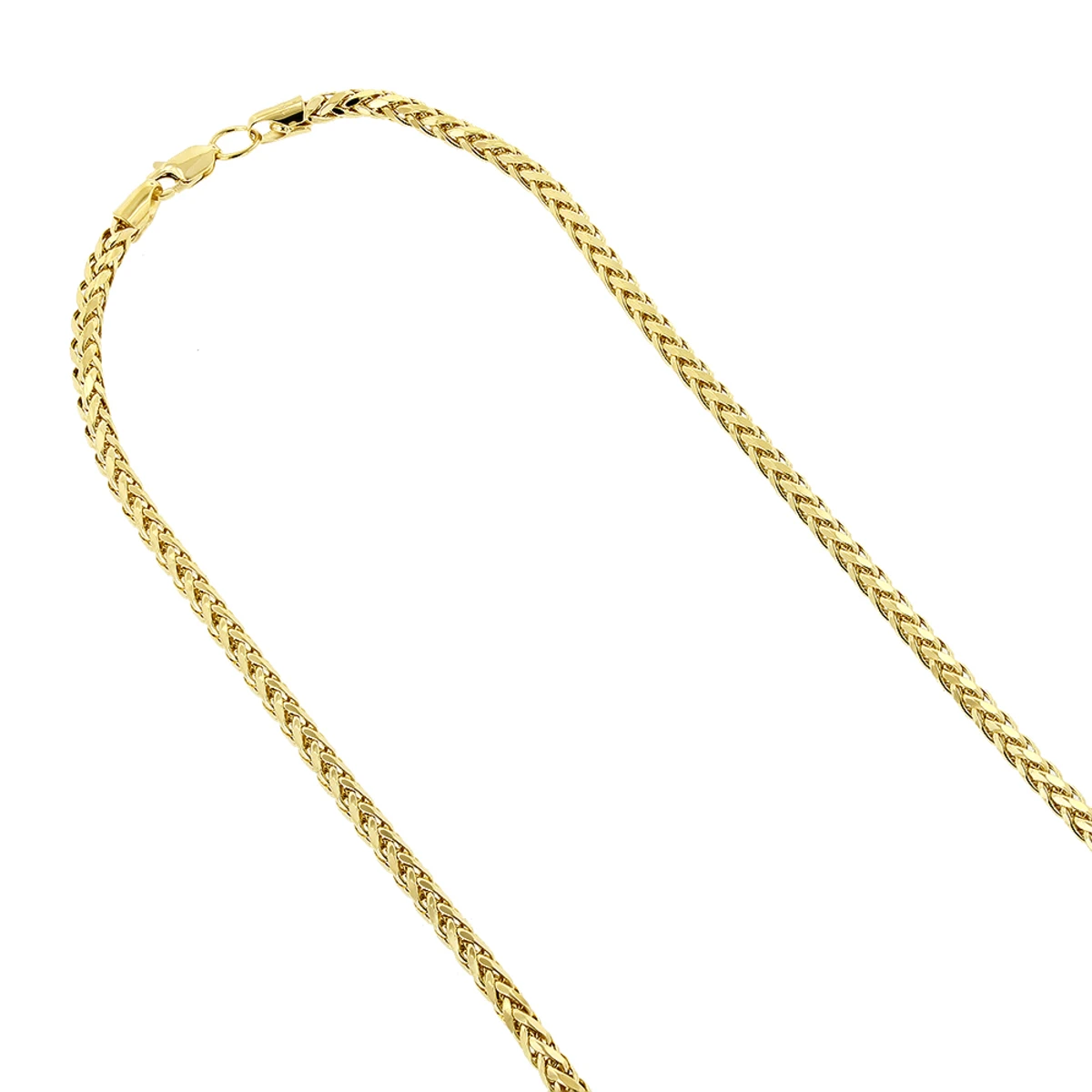 Hollow 14K Yellow Gold Franco Chain For Men Round Diamond Cut 4mm Wide 1 Hollow 14K Yellow Gold Franco Chain For Men Round Diamond Cut 4mm Wide