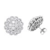 Huge 3 Carat Designer Diamond Stud Earrings For Women Cluster Flower Design